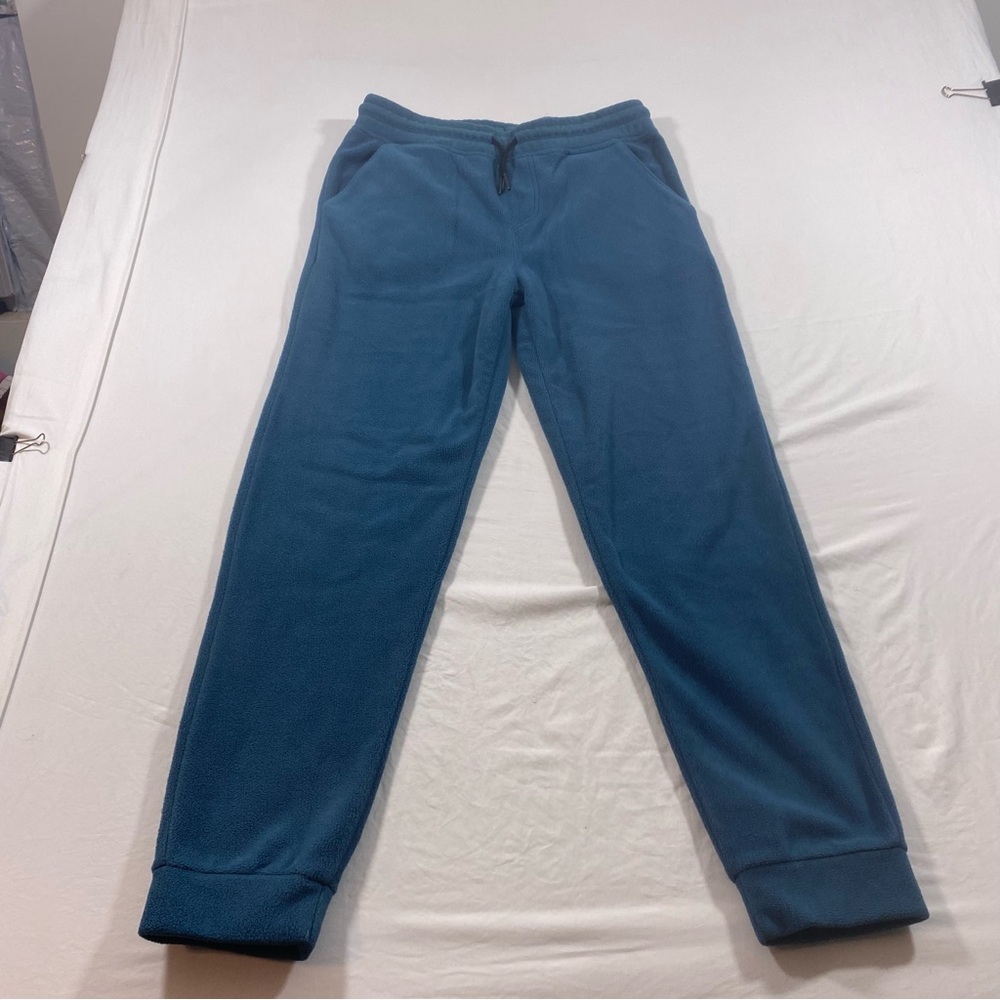Univibe Fleece Pants Women X-LARGE Blue Pockets drawstring cuffed joggers